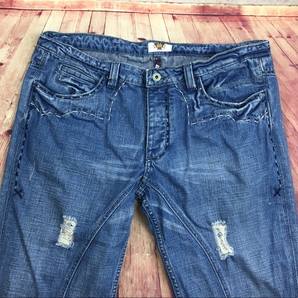 💸Men's Antik Denim designer distressed/faded Jean - Picture 2 of 8